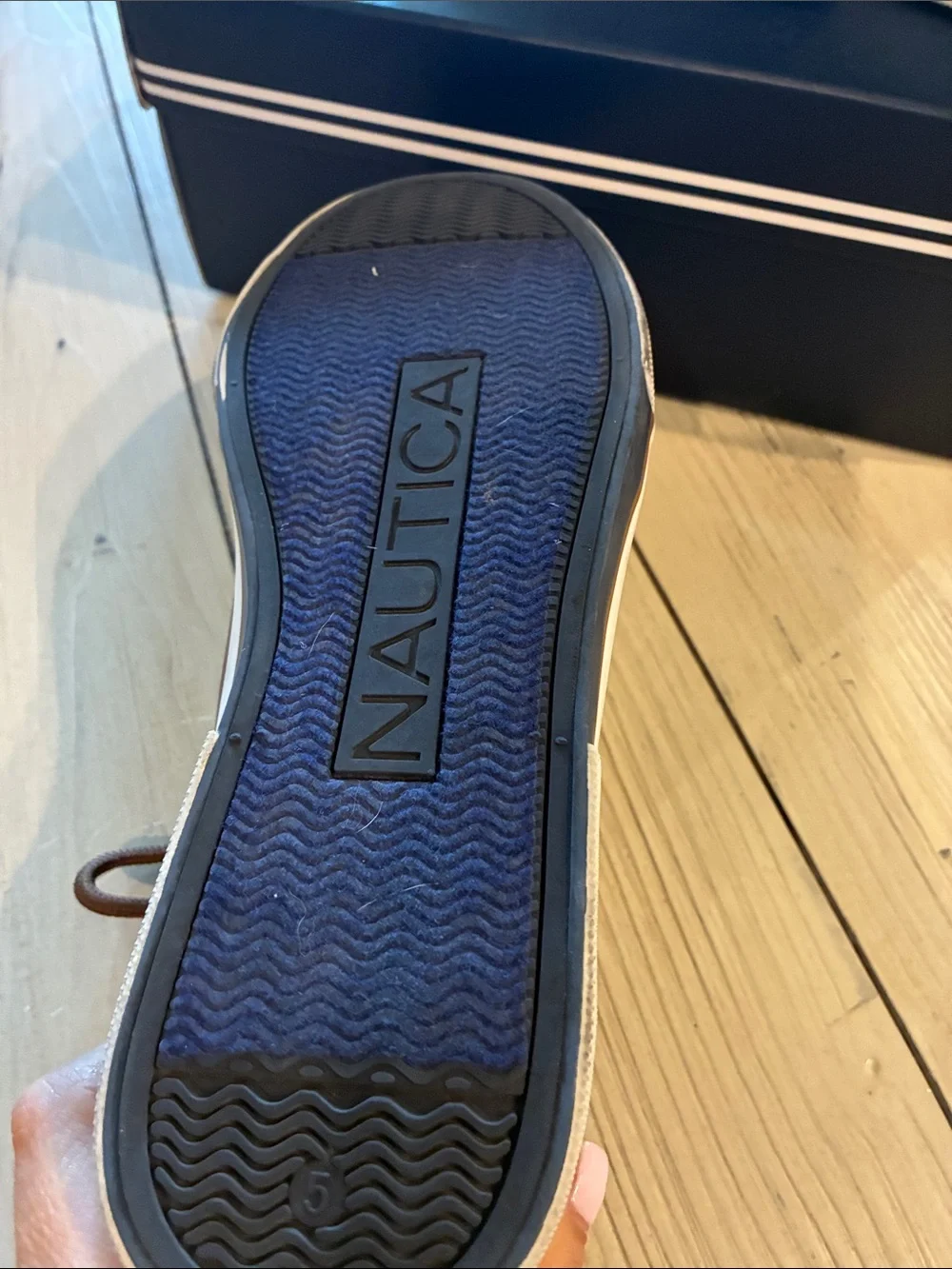 Nautica Boys Tan/Brown Leather-Look Boat Shoes